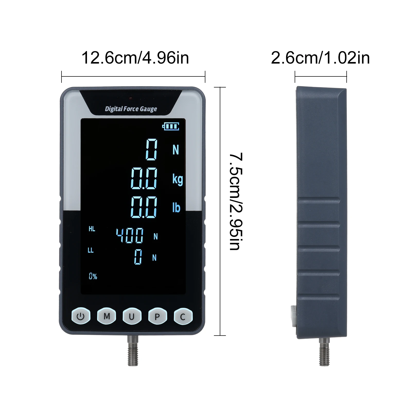 مقياس القوة الرقمي دفع سحب مقياس القوة المحمولة دينامومتر مع 3 وحدات N/LB/Kg السيارات الخلفية LCD اختبار إيقاف التشغيل التلقائي