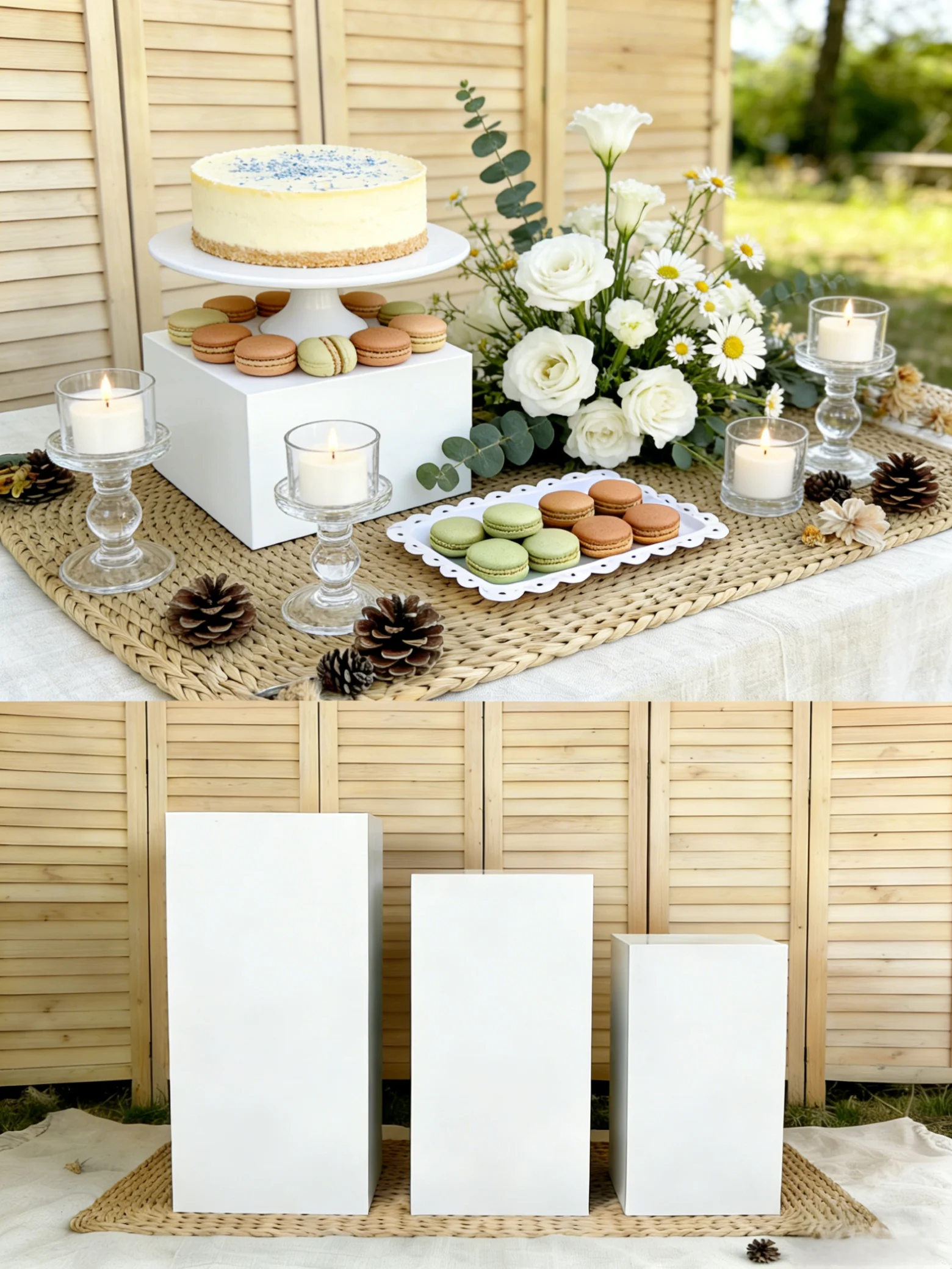 

11 Pieces Metal Cube Display Racks Dessert Riser Buffet Food Display Stand for Wedding Decoration Birthday Baptism Party Decor