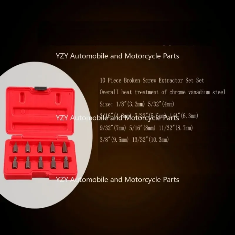 

Новинка, 10 шт., экстрактор для болтов, инструмент для удаления сломанного винта, гайки, многоразличная сломанная шпилька, скользящая головка для удаления зубов, шестигранная головка