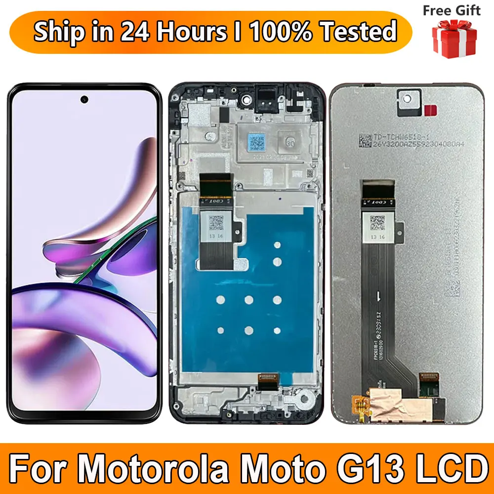 

6.5" For Motorola G13 LCD Display With Frame Touch Sensor Panel Digiziter Assembly For Motorola Moto G13 Screen Replacement