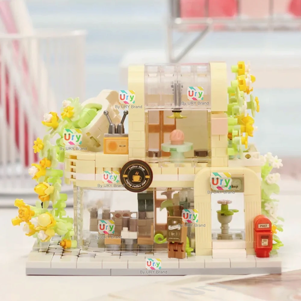 ชุดของเล่นตัวต่อบล็อกมินิบล็อกซีรีส์ Friends ร้านขายของสำหรับเด็กผู้หญิง บ้านโมเดิร์น ดอกไม้ กาแฟ เจ้าหญิง ชุดสนามเด็กเล่น DIY ของขวัญสำหรับเด็ก