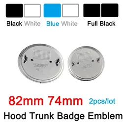 2pcs 82mm 74mm for E46 E39 E38 E90 E60 Z3 Z4 X3 Blue White Chrome Base front/rear boot badges hood trunk Emblem car Accessories