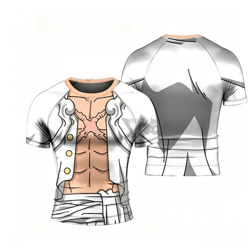 One Piece Y2K Streetwear Zoro Three Swordsman Cosplay  Anime Short Sleeve Tee 3D All Over Print Breathable Unisex Training Top
