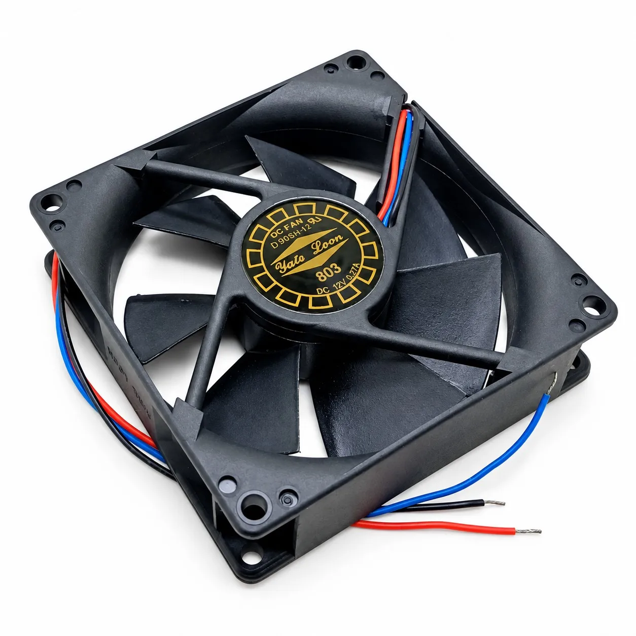 D90SH-12 PC Case Cooling Fan 92mm 12V 0.27A 2000RPM Tachometer