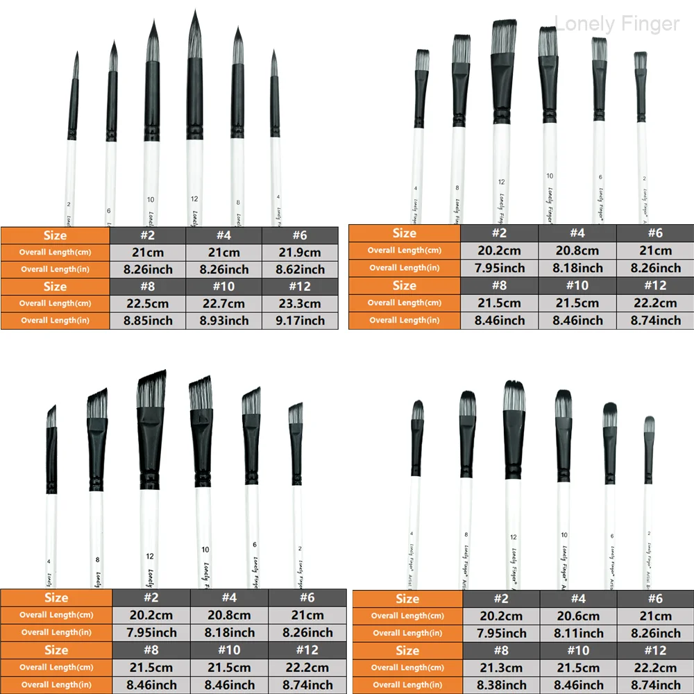 6/24 Pcs Paint Brush Set, Artist Paintbrushes for Acrylic Oil Watercolor Painting, Premium Nylon Hair Art Paint Brushes