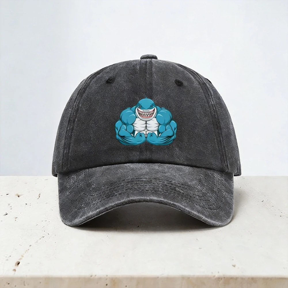Muscle Sharks men fitness hat sports soft top adjustable  Distressed Washed cowboy hats Simple Style Suitable for Men Women hat