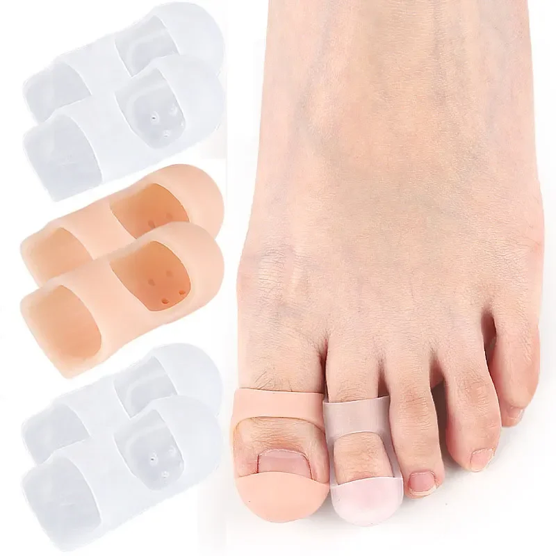 مرونة شفافة واقي إصبع القدم تنفس المضادة للاحتكاك أداة العناية بالقدم يمنع ظهور بثور قبعات الاصبع سيليكون تو يغطي
