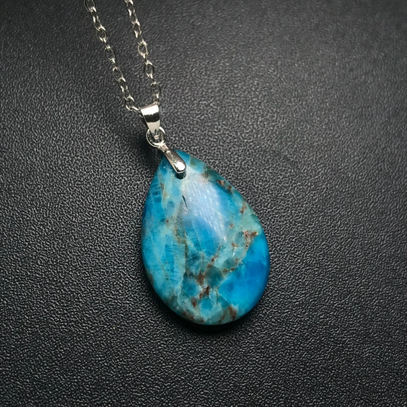 CSJ Natural Apatite Pendants Sterling 925 Silver Gemstone 17*25mm Divination Spiritual Meditation Fine Jewelry for Women Gift