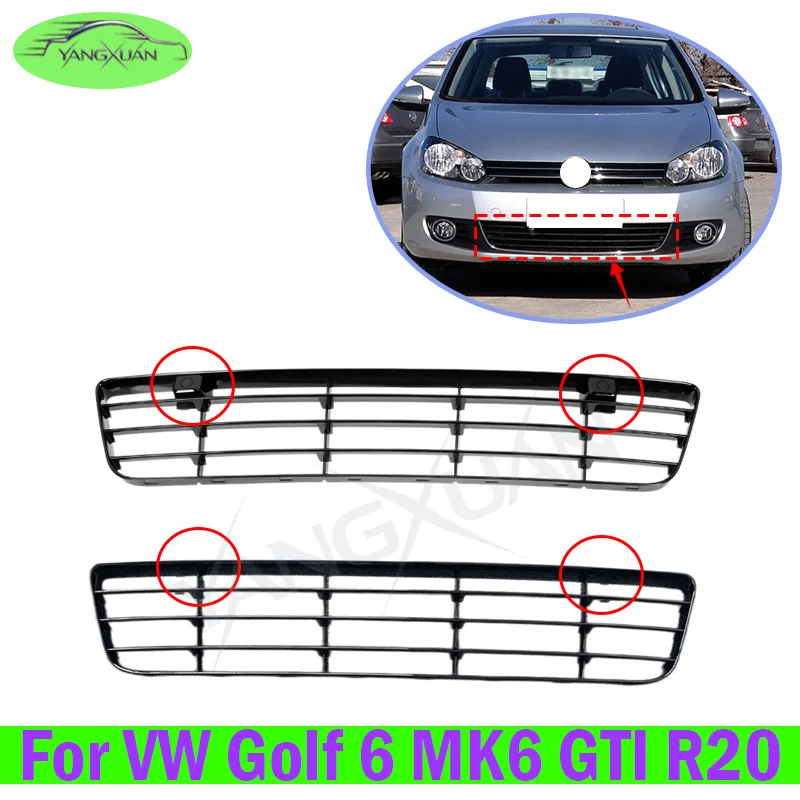 Front Bumper Lower Grille For Volkswagen VW Golf 6 MK6 GTI R20 Style Car Grille Assembly Front Center Grille Lower Center Mesh
