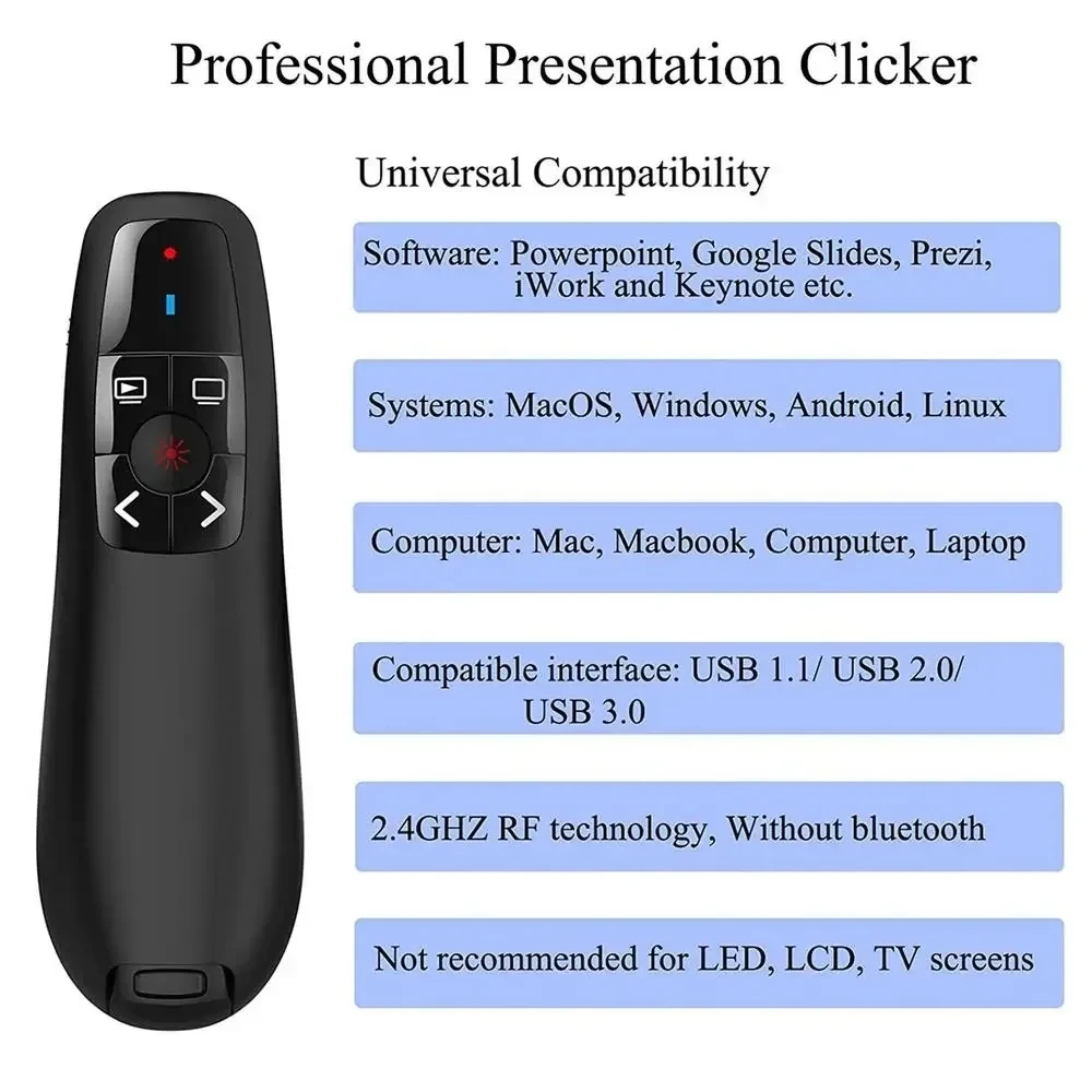 YP Powerpoint Пульт дистанционного управления Беспроводная презентация Powerpoint Кликер Дистанционное управление Указатель-презентер PPT Slide