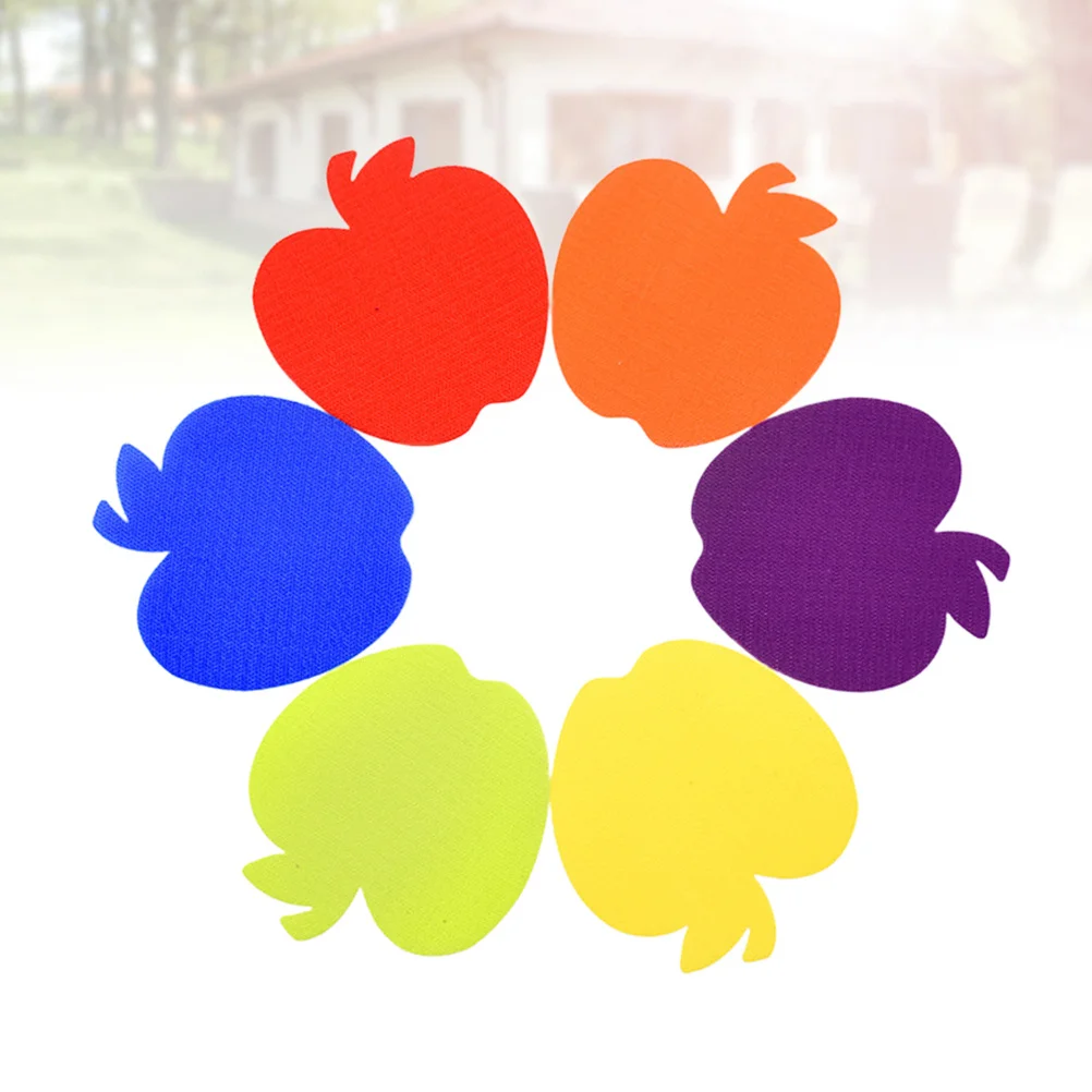 

12Pcs Apple Shape Carpet Positioning Stickers Bright Colors for Bedroom Living Room Office Carpet Marker