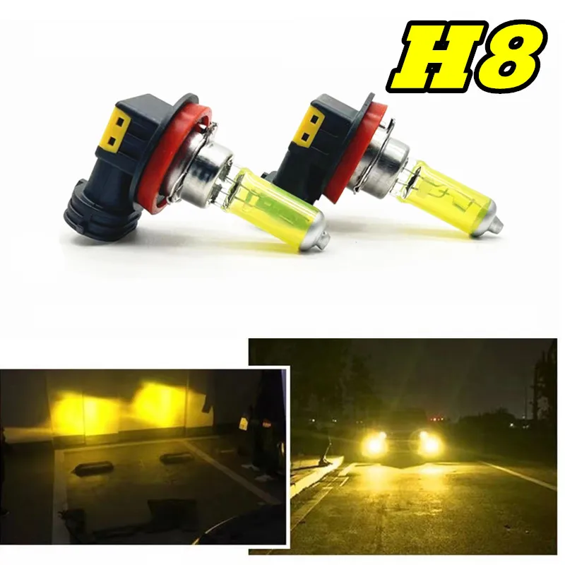 

2 Pcs H8 12V 35W Yellow Lights 3000k Car Headlight Auto Fog Lamps Halogen Bulbs For
