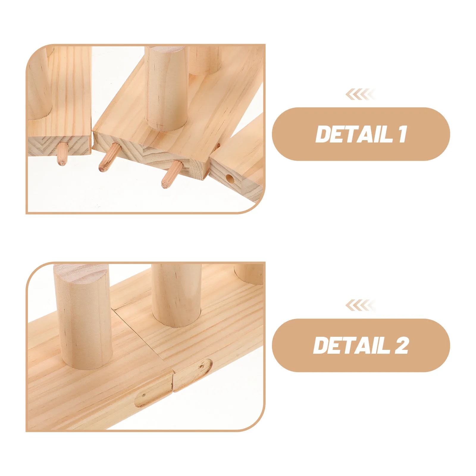 4-in-1 Wooden Knitting Loom Set Modular Weaving Frame for Chunky Blanket Making Thick Yarn Throws DIY Craft Home Travel Wood