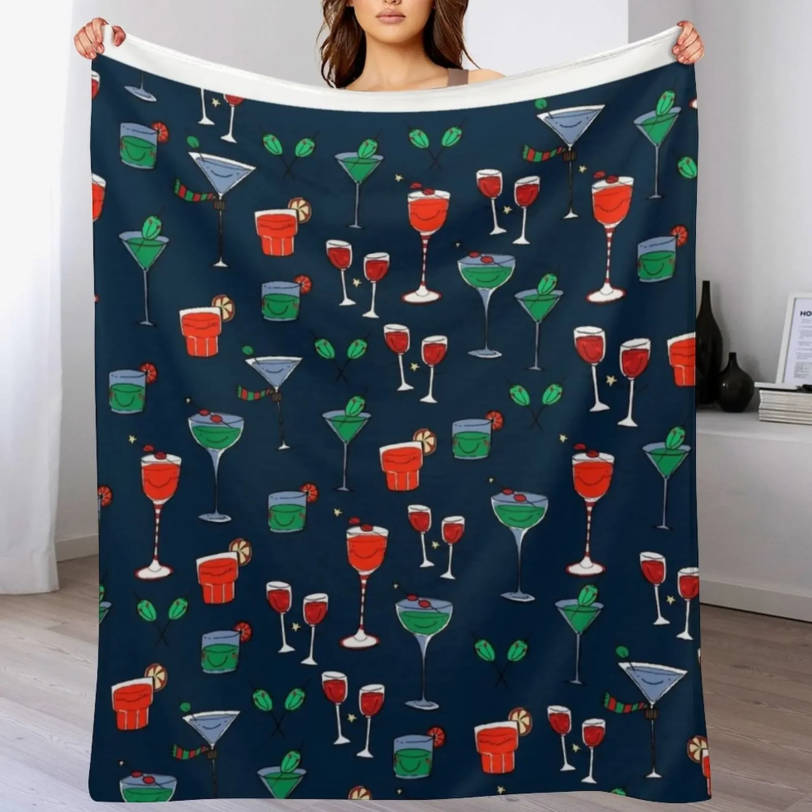 

Drinky friends Throw Blanket Foldable Soft Warm Blanket for Outdoor Use