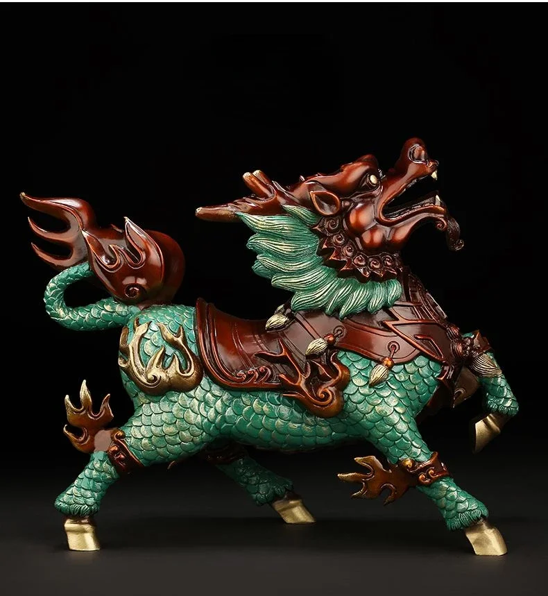 Copper Unicorn Ornaments Attract Wealth Fire Unicorn Living Room TV Cabinet Decor