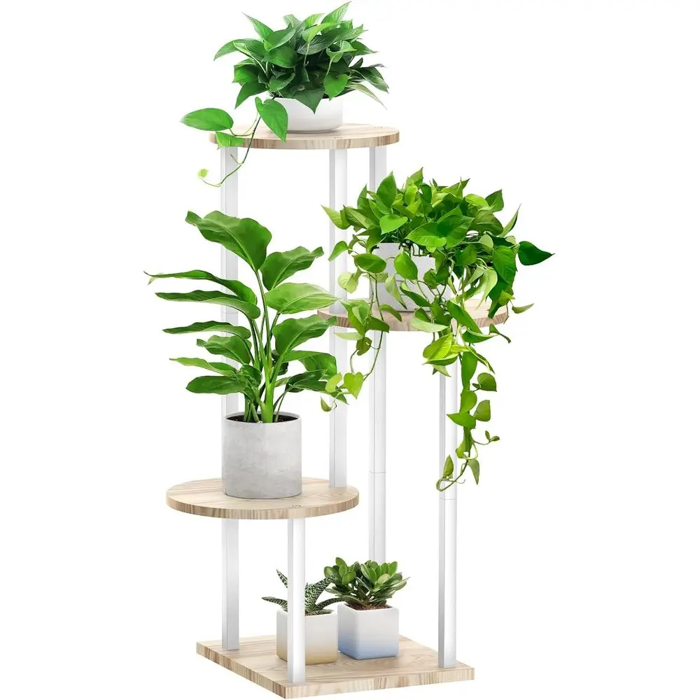 

4-Tier Wooden Plant Stand for Indoor and Outdoor Use - Display Rack for Multiple Plants