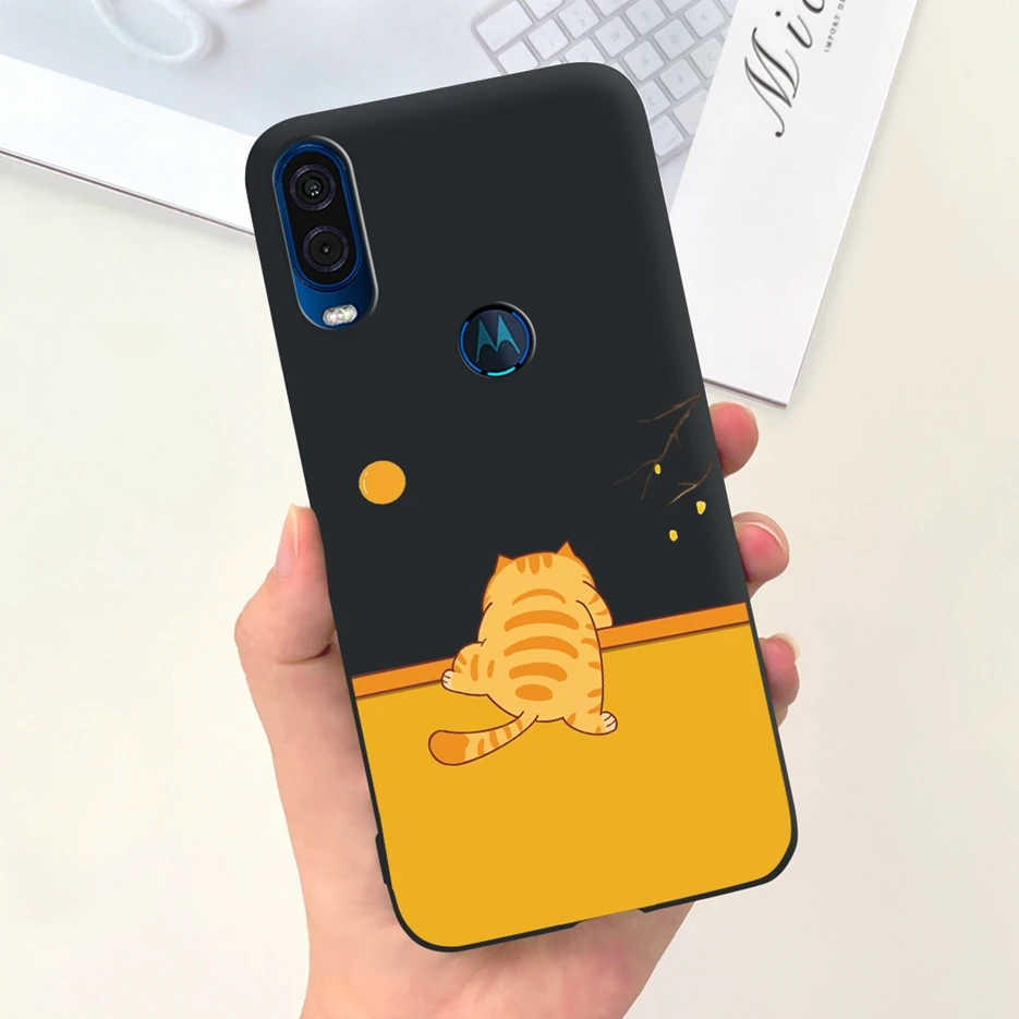 For Motorola One Vision Case XT1970-1 Cute Fashion Cartoon Cover Soft Silicone Phone Case For Motorola P50 Moto One Vision Shell