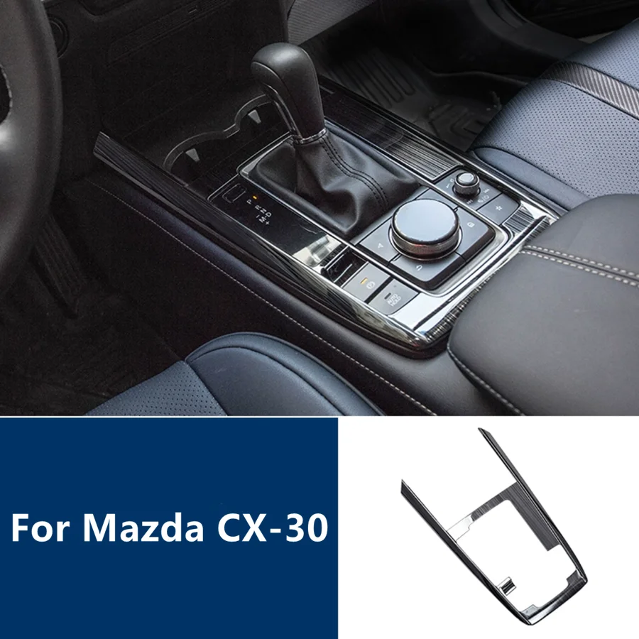 

Black Metal Brushed Gear Shift Panel Trim Cover For Mazda CX-30 CX30 2020-2024