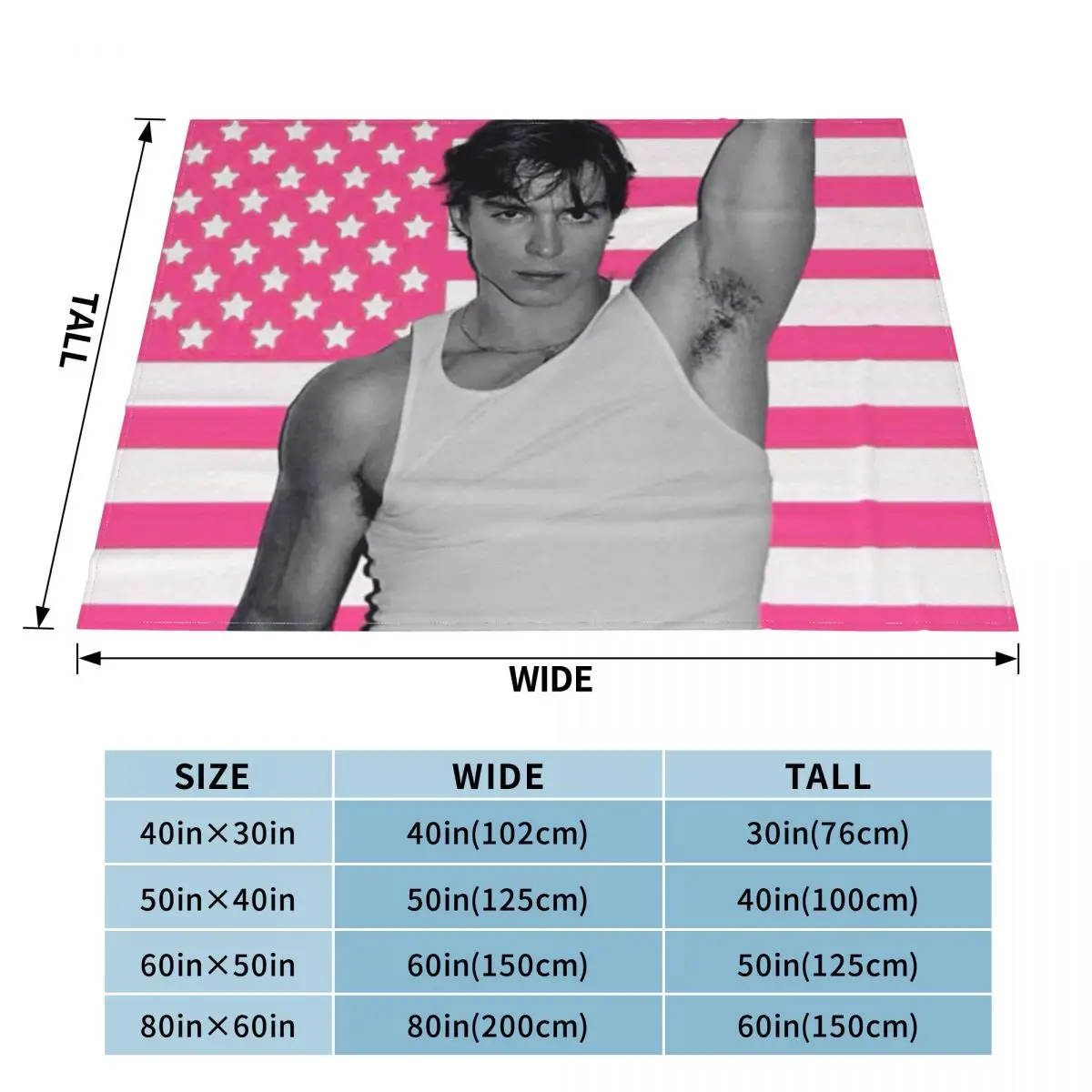 Nicholas Alexander Chavez American Flag Blanket Soft Warm Flannel Throw Blanket Plush for Bed Livingroom Picnic Travel Home Sofa