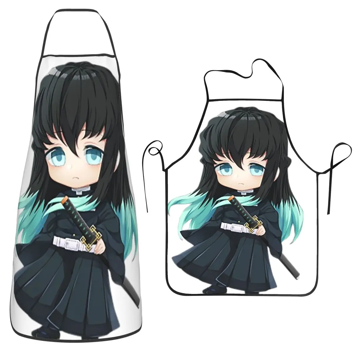

Фартук Chibi Mist Pillar Muichiro Tokito, фартуки для шеф-повара, приготовления пищи, выпечки, нагрудник без рукавов, кухонный сарафан для уборки