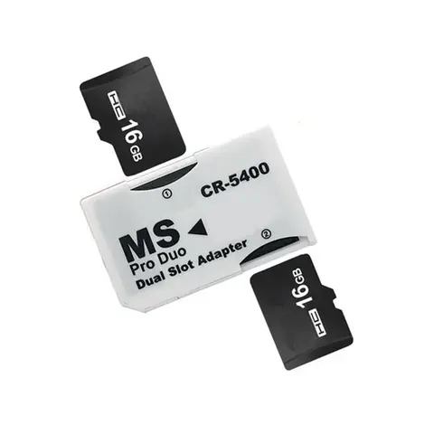 2-1PCS TF To MS Card Memory Stick Adapter Plug and Play Mini Memory Stick Pro Duo Card Adapter Reader Dual Slot for PSP Card