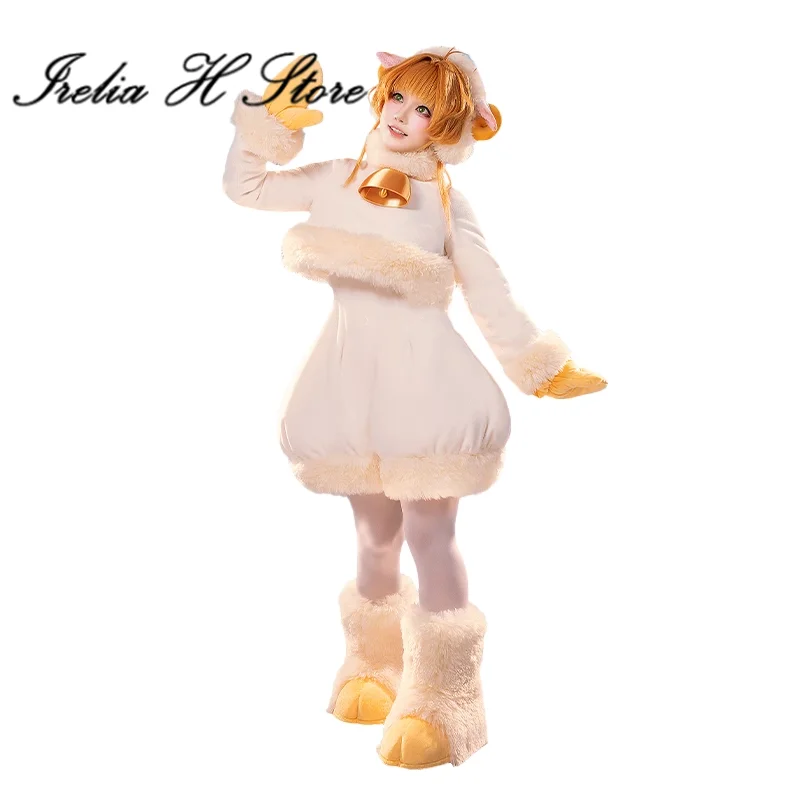 En stock, disfraz de Cosplay de Irelia H sakura Card Captor Sakura para mujer, disfraz de oveja, abrigo de invierno