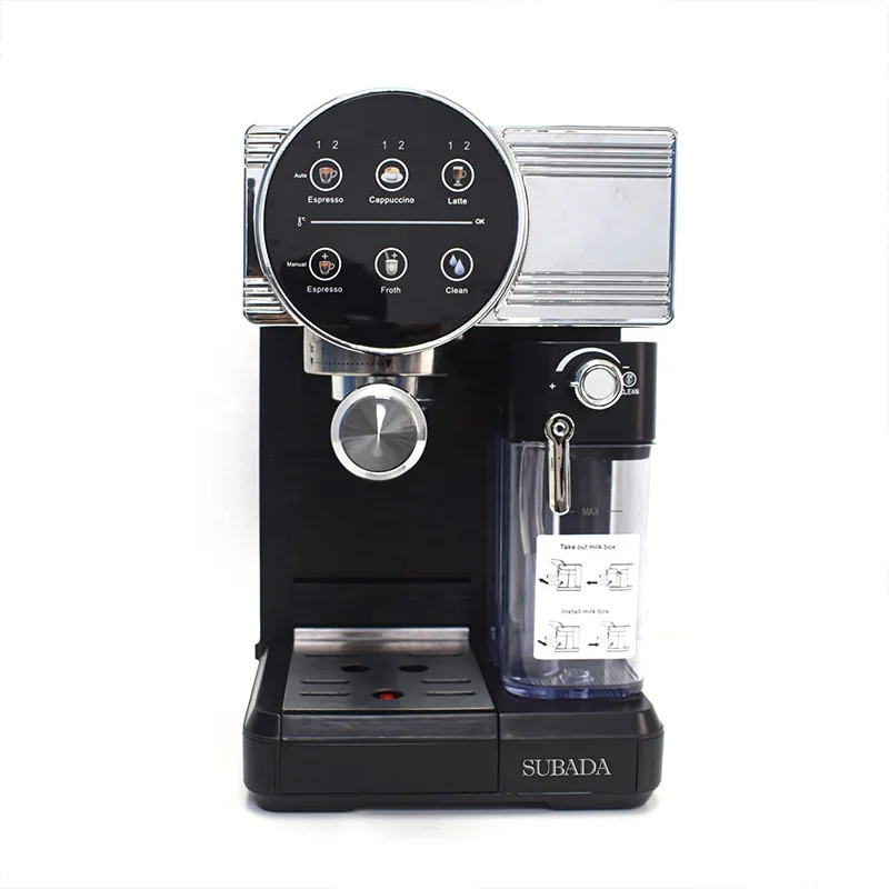 High Quality 20Bar Pump Instant Heating Auto Espresso Coffee Maker Machine Italian Coffee Latte Cappuccino With Milk Tank OEM