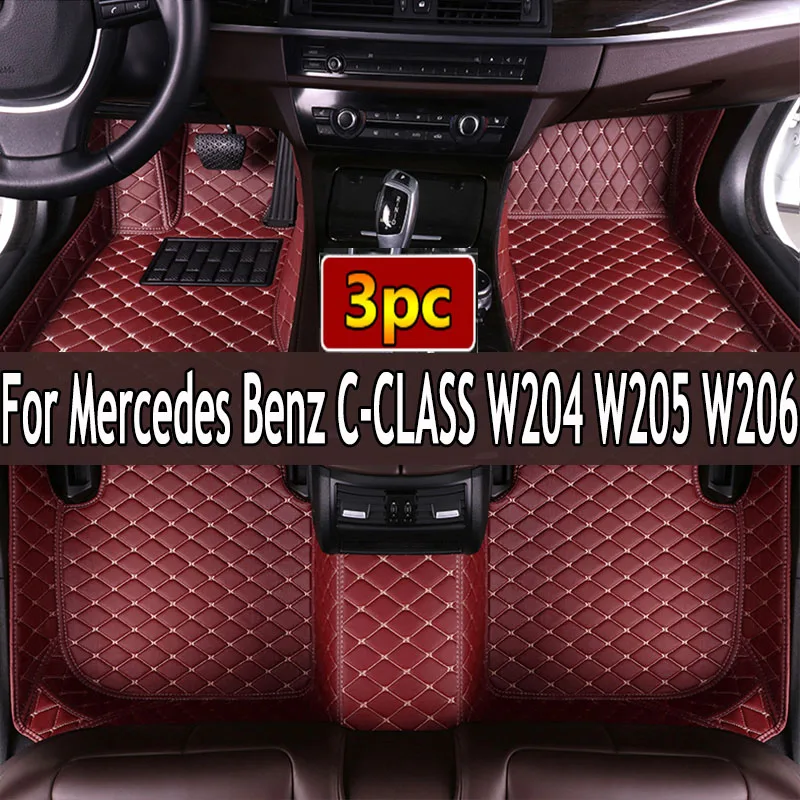 Custom Car Floor Mats For Mercedes Benz C-CLASS W204 W205 W206 C180-C450 Auto Carpets Foot Coche Accessorie