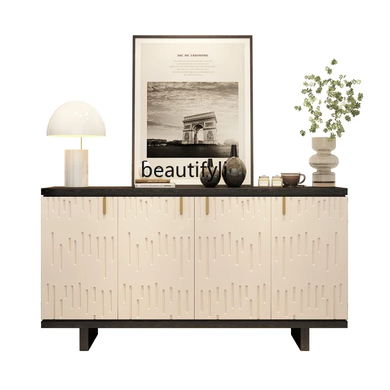 

ss8350 French retro home solid wood porch cabinet, high-end modern simple villa, dining side locker