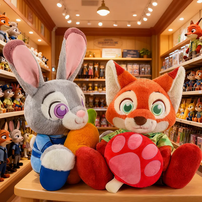 

New Disney Zootopia Series Judy And Nick Plush Dolls Soft Toy Fox Rabbit Kawaii Room Decor Stuffed Pillow Gift For Girls