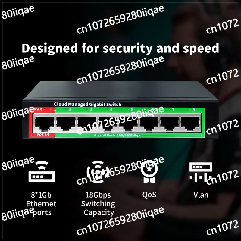 4/8 port full Gigabit Ethernet switch L2 IEEE 802.3 AF/AT for IP camera CCTV