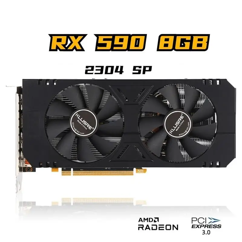 To RX 590 8GB Graphics Cards AMD GDDR5 GPU Video Card 256Bit 2304SP Computer RX590