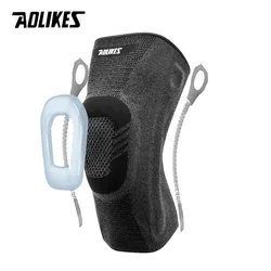 AOLIKES 1PCS Breathable Knee Support for Men Pressurized Elastic Knee Brace with Silicone Spring Basketball Volleyball Knee Pads