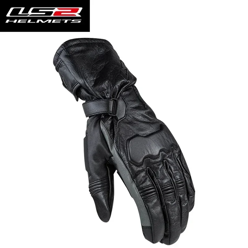 LS2 MG003 Motorcycle Gloves Winter Cowhide Windproof and Waterproof Touch Screen Riding Gloves for Men and Women - Image 4