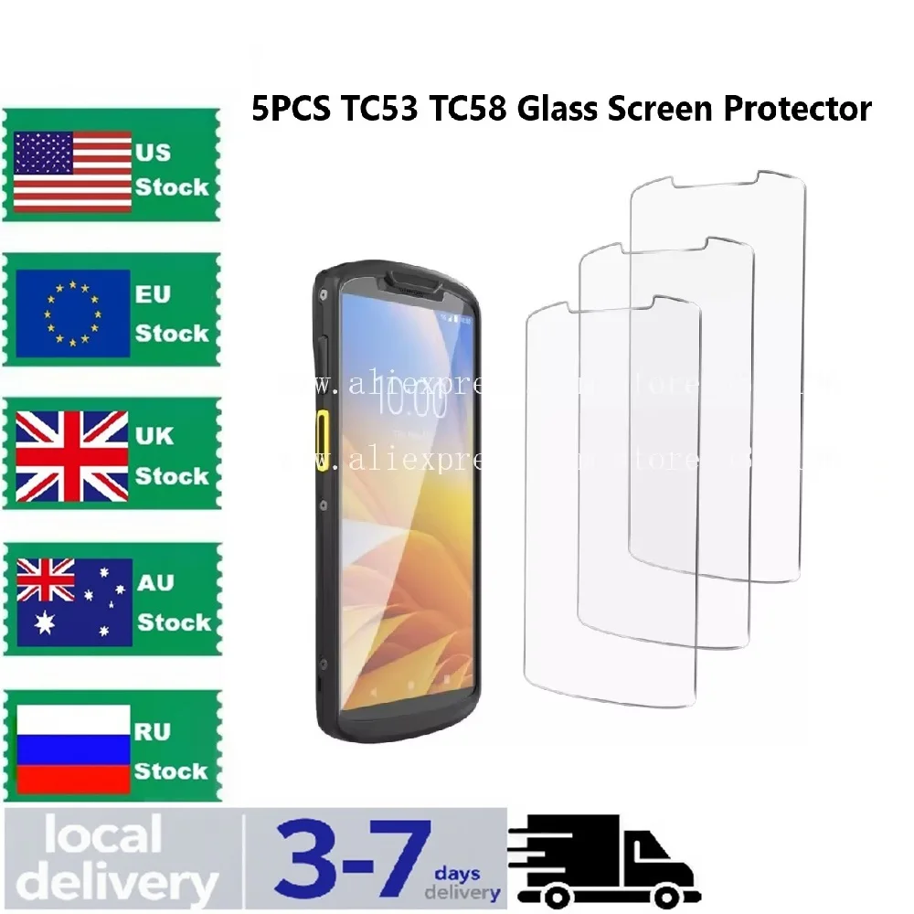5PCS Glass Screen Protector for Zebra TC53 TC58 Scanner