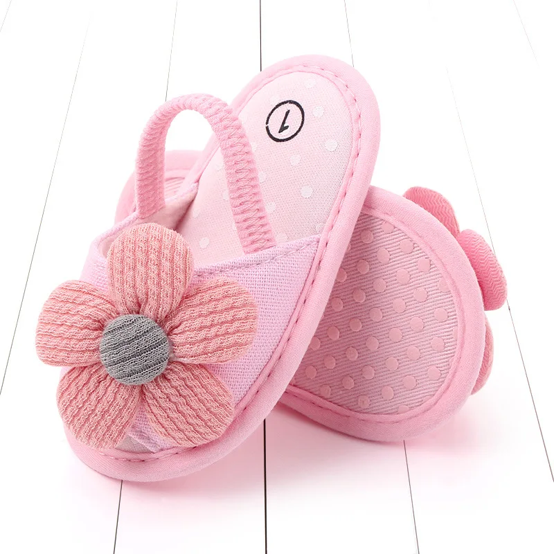 Baby Sandals Sunflower with Hair Strap Baby Princess Sandals Women's Soft Sole Summer New Product 0-12 Month Walking Shoes