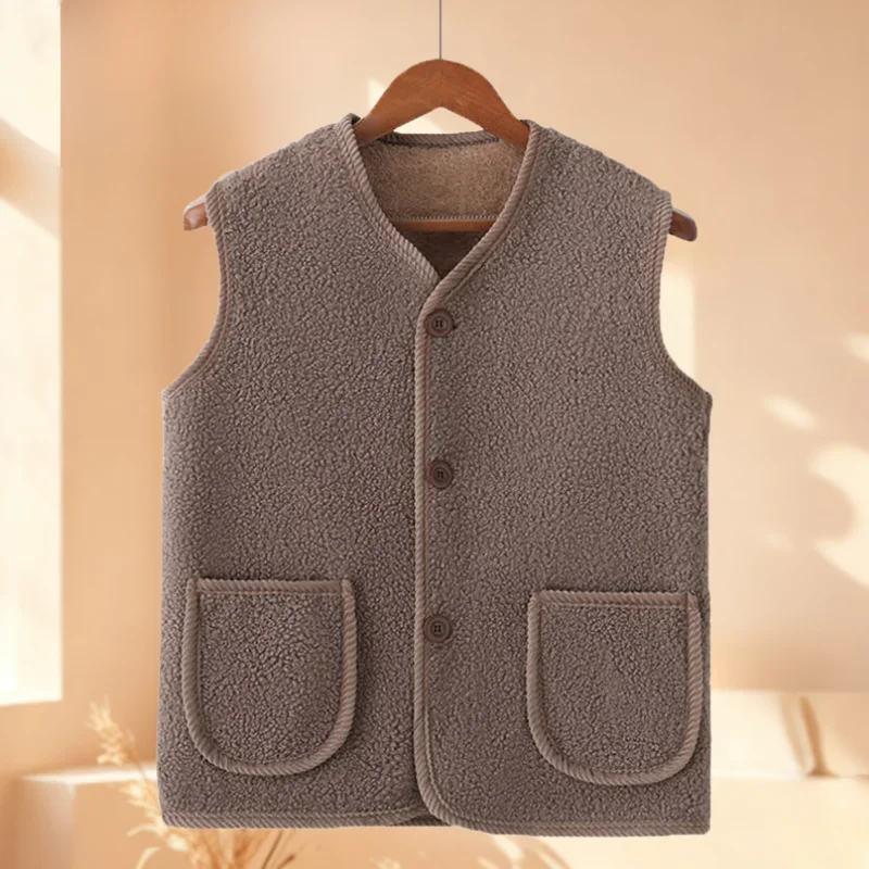 2025 Gilet in pile da donna autunno 2025 Giacca senza maniche in montone sintetico caldo casual con tasche Gilet per orsacchiotto