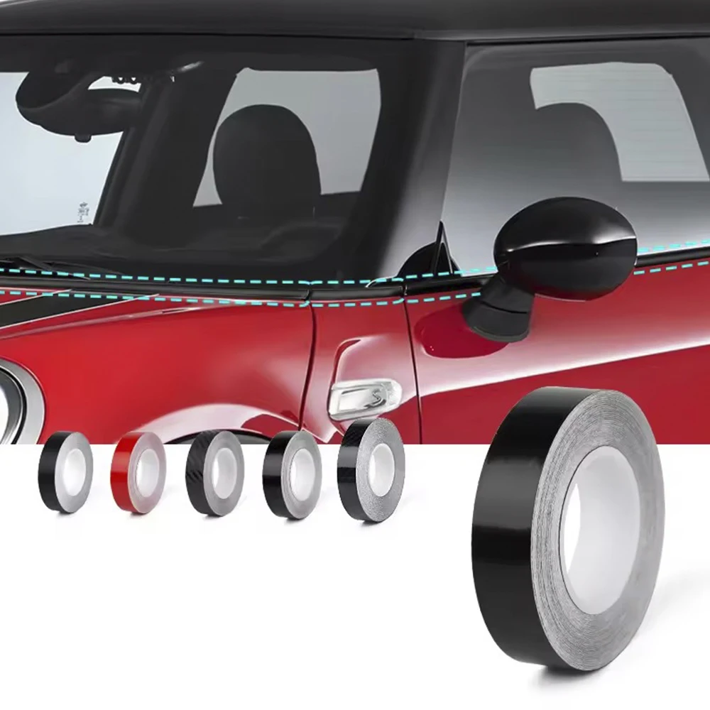 1Pc 2cm*10m Window Decoration Sticker,Door Waistline Tape,Universal For Mini Cooper R55 R56 R60 R61 F54 F56 F60 Accessories