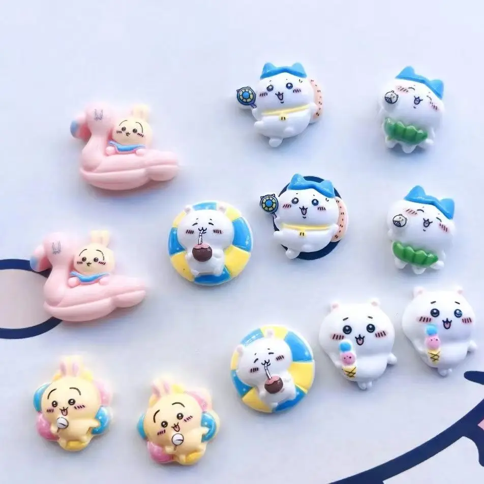 Cartoon Cute Chiikawa Diy Glue Resin Jewelry Accessories Mobile Phone Case Key Hairpin Headband Accessories Hachiware USAGI