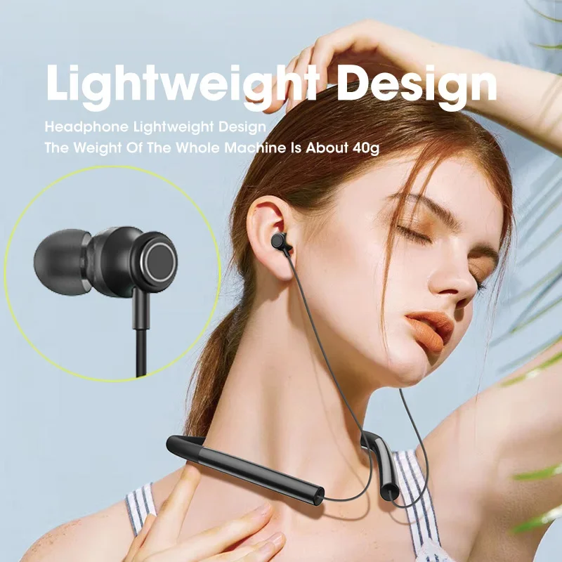 Wireless Headphones Neckband Bluetooth Earphone With Microphone Long Use Time For Sports Headset Use Noise Cancellin Magnetic