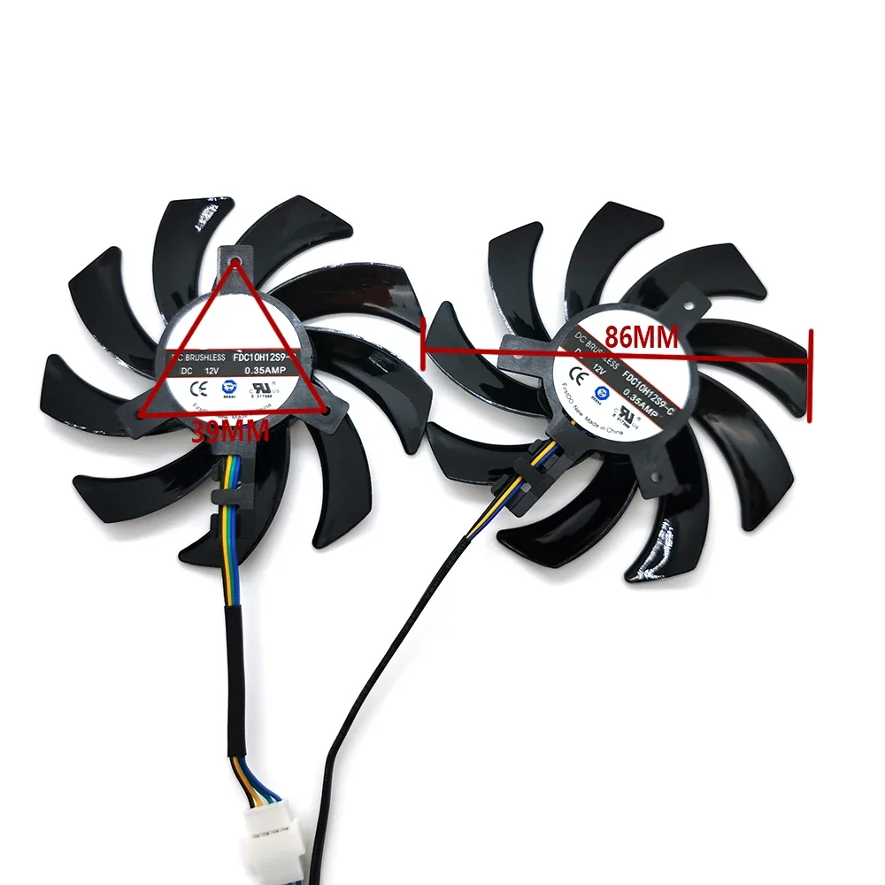 2pcs FDC10H12S9-C 85MM 4PIN Cooling Fan For Sapphire HD6850 HD6970 HD7870 2G HD7950 HD7970 XFX R9 270X 280X Graphics Fan