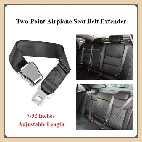 Two-point Airplane Seat Belt Extender 7-32 Inches Adjustable Telescopic Seatbelt Buckle for Fat People Pregnant Women