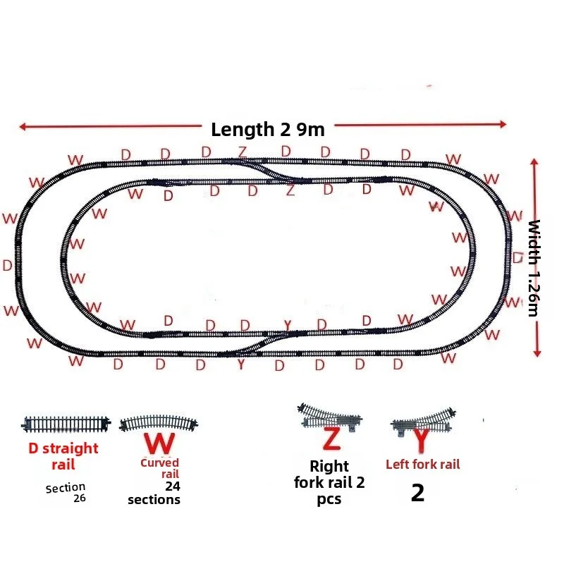 Electric Train Toy Set Battery Powered Locomotive with Track Accessories, Realistic Railway Train Set for Kids, 8 Track Layouts