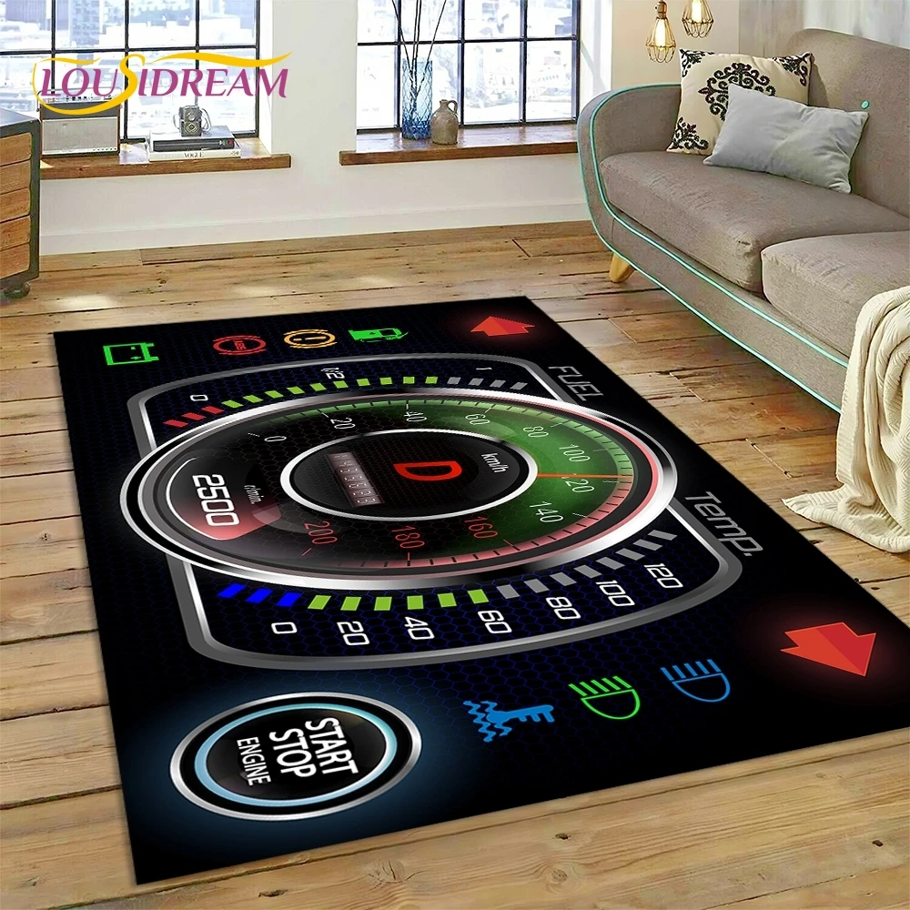 Racing Car Dashboard Machine Control Screen Rug Carpet for Living Room Bedroom Home Decor,Non-slip Decoration for Sofa Doormat