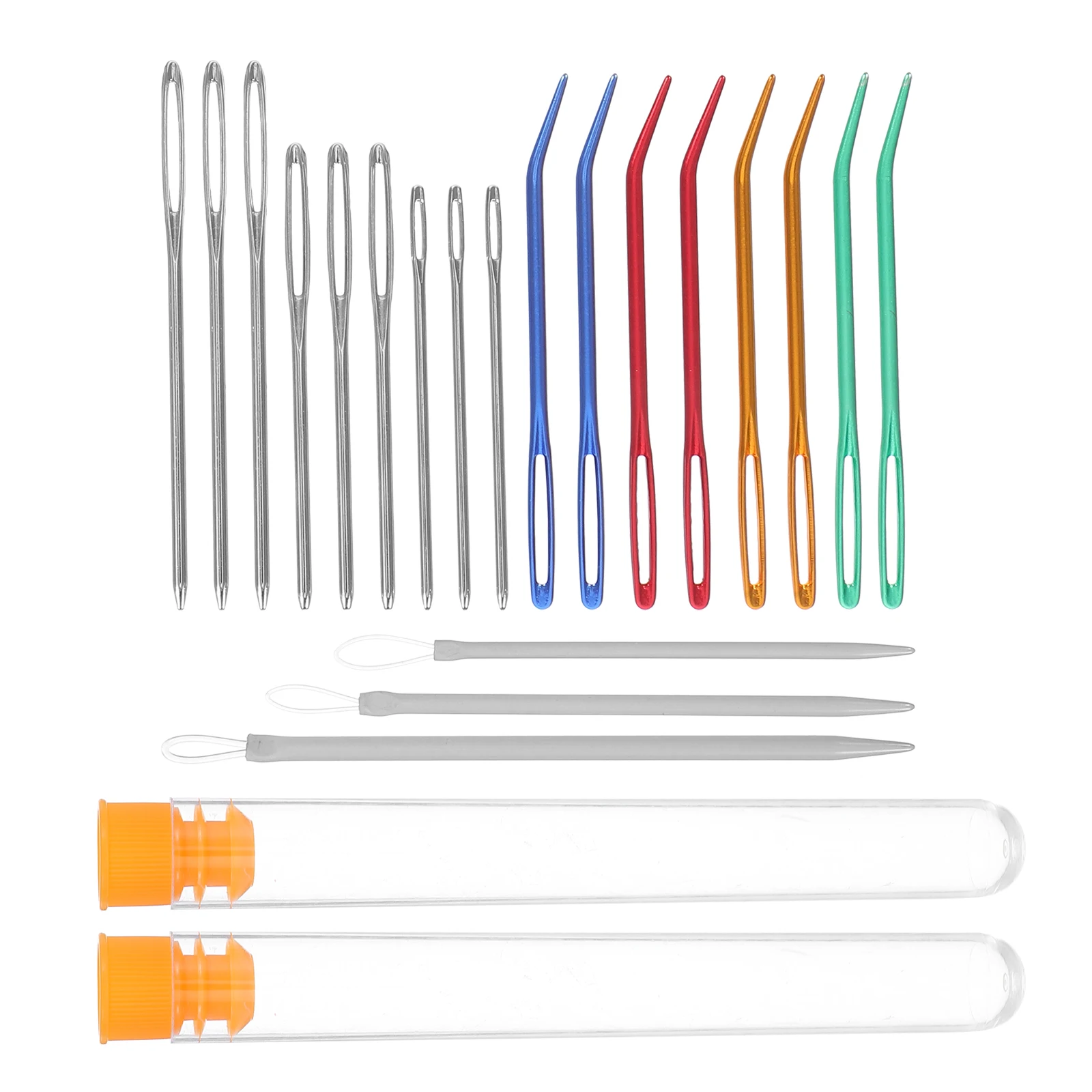 

Big Eye Curved Needles Crochet Hook Sewing Kit Durable Materials Tapestry Knitting Mending Projects Hand Embroidery Yarn Needle