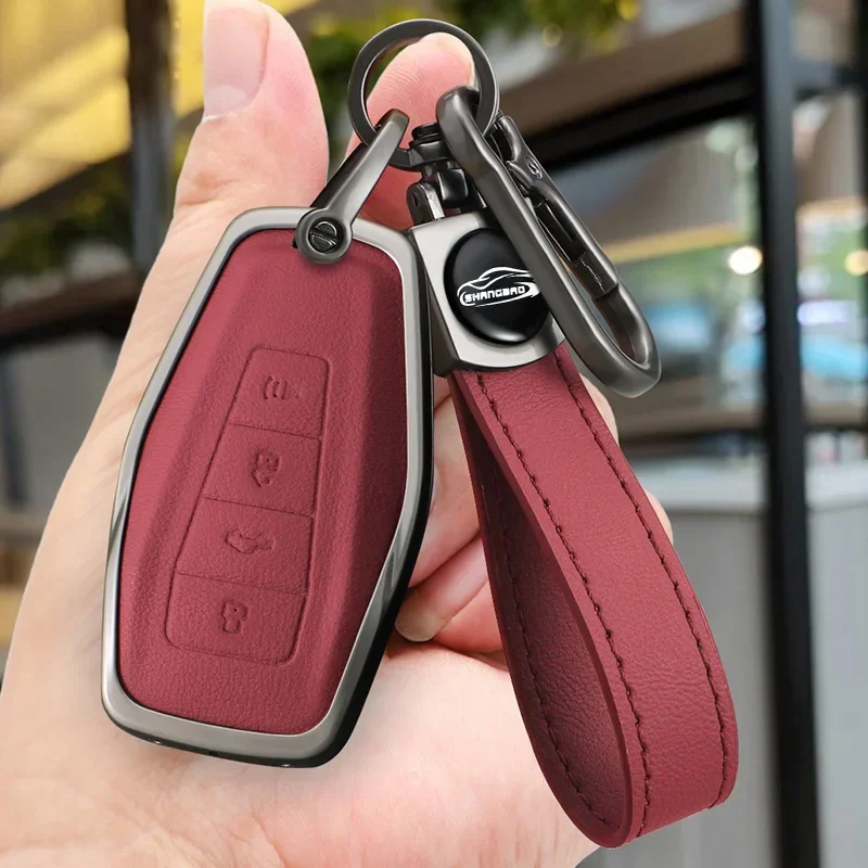 

Alloy Car Key Cover Case For Geely Coolray X6 Geometry C Emgrand Global Kulrey Hawk GX7 Okavango Smart Remote Car Accessories