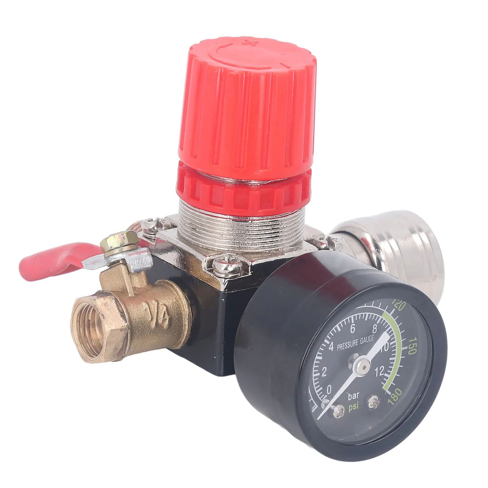 

Air Compressor Regulator Kit Air Compressor Regulator Kit with Gauge 4 Way Valve 0‑180 PSI European for Pneumatic Tools