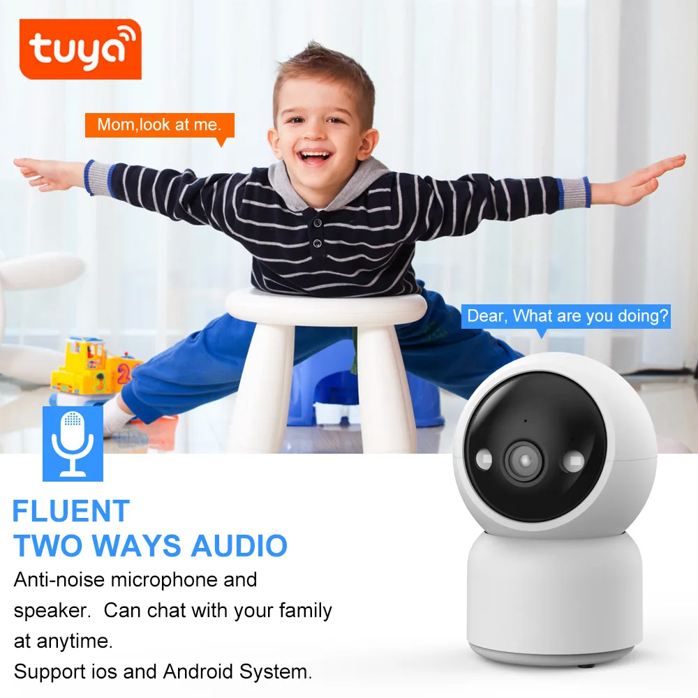 

2MP 1080P Ycc365/Tuya APP Full Color Motion Detection WIFI PTZ IP Dome Camera AI Humanoid Home Security CCTV Baby Monitor