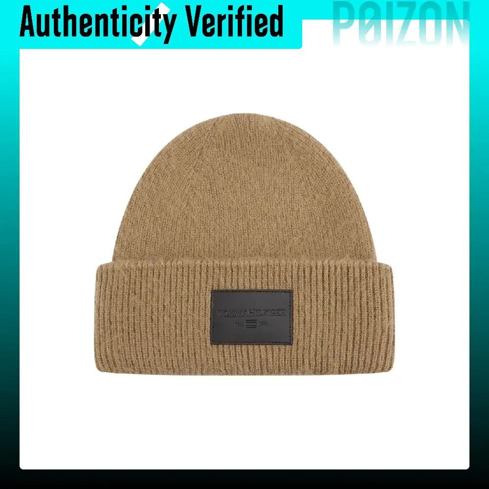 Tommy Hilfiger Sheep Wool Beanies Men's Khaki AM0AM13590
