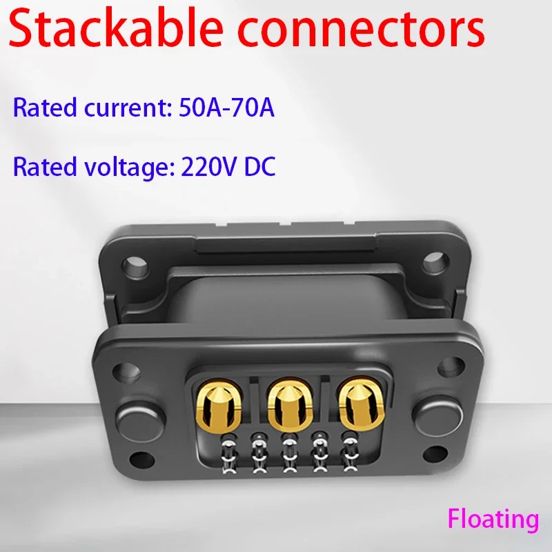 3+10P Floating Energy Storage Stacking Connector 220V Waterproof High Current Pure Copper Plug and Socket 50A-70A Terminal Block